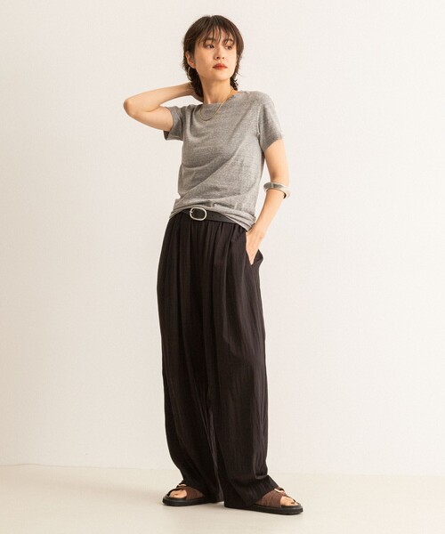 NOLLEY’S(ノーリーズ)の「【MAQWEL/マクウェル】MARUDOハーフスリーブTee(Tシャツ/カットソー・レディース・ブラック/グレー/ホワイト/ボルドー・FREE)」の8枚目の写真