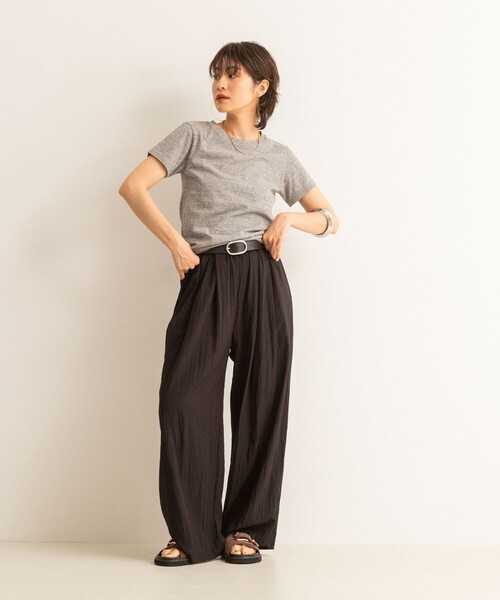 NOLLEY’S(ノーリーズ)の「【MAQWEL/マクウェル】MARUDOハーフスリーブTee(Tシャツ/カットソー・レディース・ブラック/グレー/ホワイト/ボルドー・FREE)」の11枚目の写真