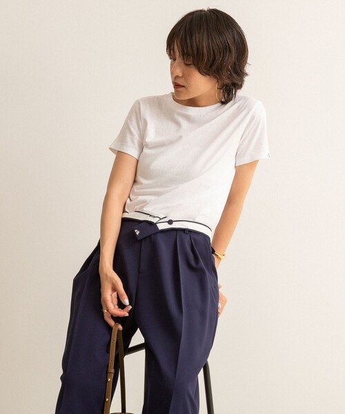 NOLLEY’S(ノーリーズ)の「【MAQWEL/マクウェル】MARUDOハーフスリーブTee(Tシャツ/カットソー・レディース・ブラック/グレー/ホワイト/ボルドー・FREE)」の21枚目の写真