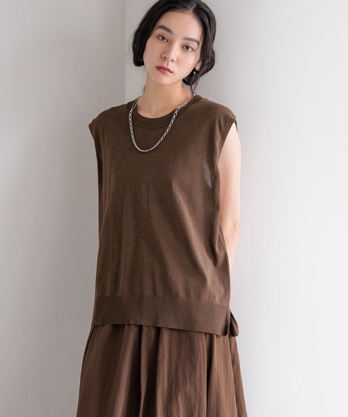 LOWRYS FARM(ローリーズファーム)の「ICEWEニットノースリ 497188(ニット/セーター・レディース・ブルー/ホワイト/ブラウン・FREE)」の1枚目の写真