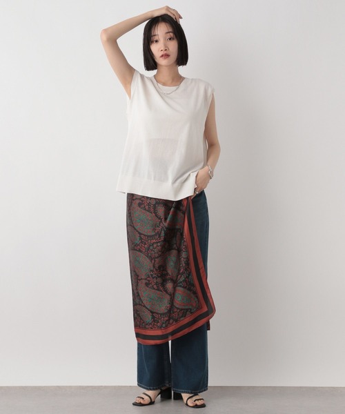 LOWRYS FARM(ローリーズファーム)の「ICEWEニットノースリ 497188(ニット/セーター・レディース・ブルー/ホワイト/ブラウン・FREE)」の4枚目の写真