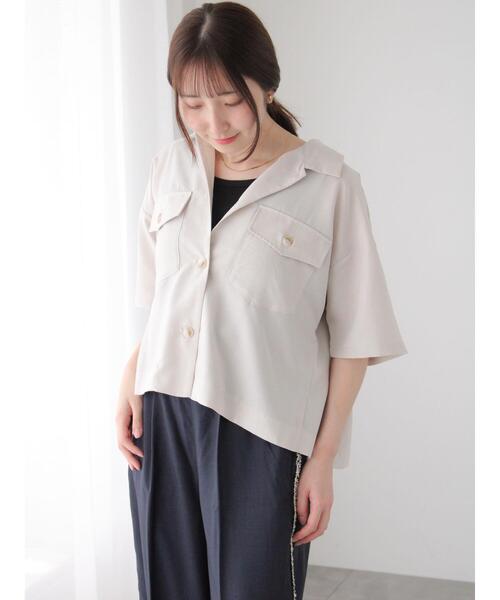 Te chichi TERRASSE(テチチテラス)の「◎麻調バックプリーツシャツ(シャツ/ブラウス・レディース・カーキ/ブラック/ベージュ・F)」の6枚目の写真
