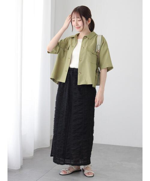 Te chichi TERRASSE(テチチテラス)の「◎麻調バックプリーツシャツ(シャツ/ブラウス・レディース・カーキ/ブラック/ベージュ・F)」の8枚目の写真