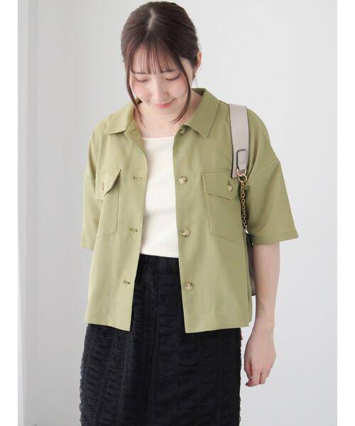 Te chichi TERRASSE(テチチテラス)の「◎麻調バックプリーツシャツ(シャツ/ブラウス・レディース・カーキ/ブラック/ベージュ・F)」の10枚目の写真