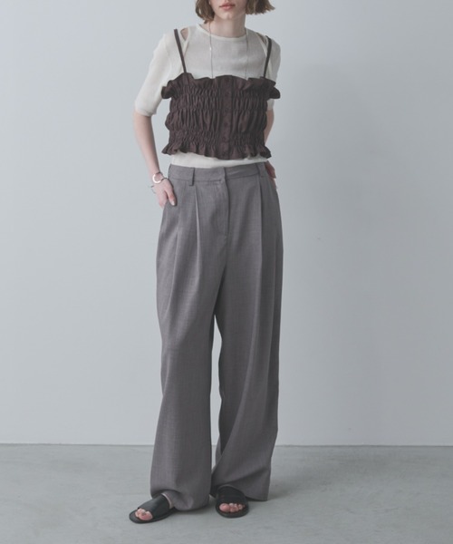 Aunt Marie's（アントマリーズ）の「シャーリングキャミビスチェ（キャミソール・レディース・ブラック/ブラウン/ホワイト/ブルー・FREE）」の16枚目の写真