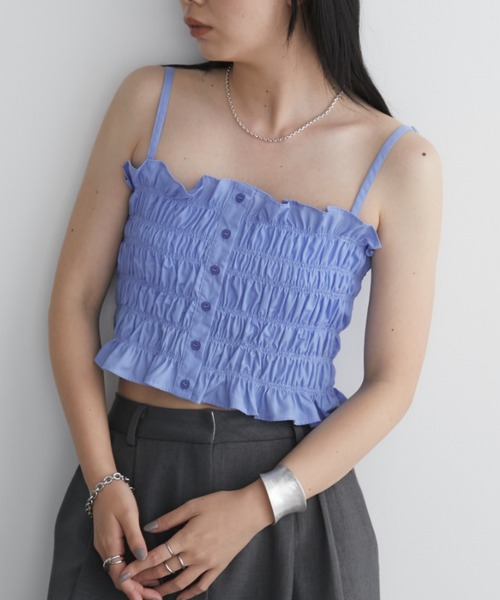 Aunt Marie's（アントマリーズ）の「シャーリングキャミビスチェ（キャミソール・レディース・ブラック/ブラウン/ホワイト/ブルー・FREE）」の19枚目の写真