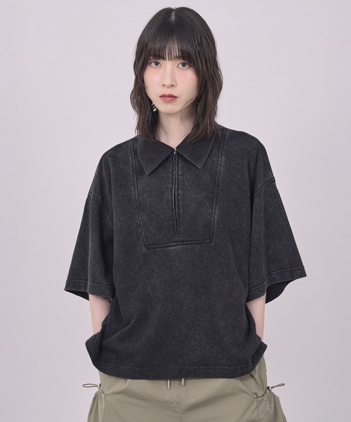 Nora Lily（ノラリリー）の「【Nora Lily】Washed Out Armor POLO Tee（シャツ/ブラウス・メンズ・ブラック/ローズ/ネイビー・FREE）」の4枚目の写真