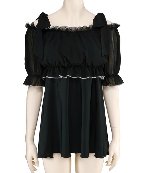 San-ai Resort 三愛水着楽園（サンアイリゾート　サンアイミズギラクエン）の「【WEB限定】Aラインワンピ9号・11号【Big Apple's（ビッグアップルズ）】（水着・レディース・ホワイト/ブラック・9号/11号）」の14枚目の写真