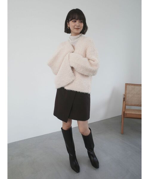 LAGUNAMOON（ラグナムーン）の「スエードライクアシメベルトミニスカート（スカート・レディース・ブラウン/キャメル・SMALL/MEDIUM）」の2枚目の写真