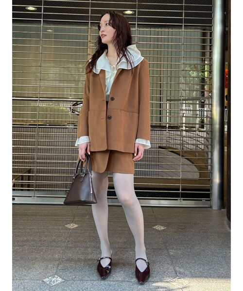 LAGUNAMOON（ラグナムーン）の「スエードライクアシメベルトミニスカート（スカート・レディース・ブラウン/キャメル・SMALL/MEDIUM）」の3枚目の写真