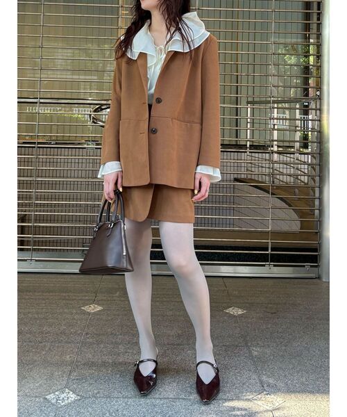 LAGUNAMOON（ラグナムーン）の「スエードライクアシメベルトミニスカート（スカート・レディース・ブラウン/キャメル・SMALL/MEDIUM）」の4枚目の写真