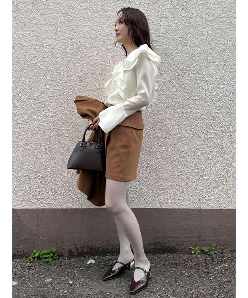 LAGUNAMOON（ラグナムーン）の「スエードライクアシメベルトミニスカート（スカート・レディース・ブラウン/キャメル・SMALL/MEDIUM）」の6枚目の写真