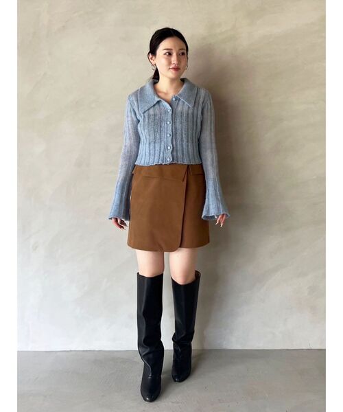 LAGUNAMOON（ラグナムーン）の「スエードライクアシメベルトミニスカート（スカート・レディース・ブラウン/キャメル・SMALL/MEDIUM）」の9枚目の写真