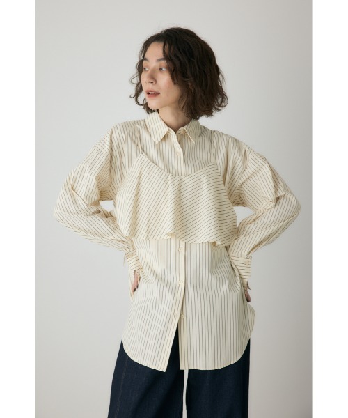 crie conforto（クリーコンフォルト）の「ビスチェセットシャツ　秋服 / 羽織り / 2枚セット（シャツ/ブラウス・レディース・ブラウン系その他/ホワイト系その他/ブルー系その他・FREE）」の2枚目の写真