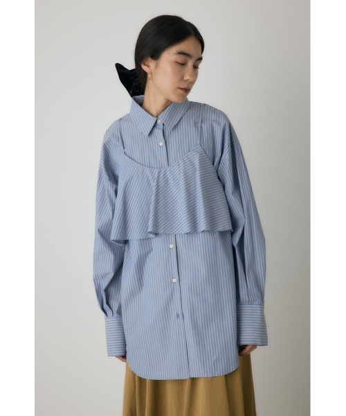 crie conforto（クリーコンフォルト）の「ビスチェセットシャツ　秋服 / 羽織り / 2枚セット（シャツ/ブラウス・レディース・ブラウン系その他/ホワイト系その他/ブルー系その他・FREE）」の4枚目の写真