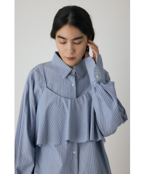 crie conforto（クリーコンフォルト）の「ビスチェセットシャツ　秋服 / 羽織り / 2枚セット（シャツ/ブラウス・レディース・ブラウン系その他/ホワイト系その他/ブルー系その他・FREE）」の5枚目の写真