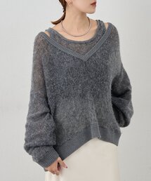 SHENERY | 《柔らか素材》レイヤードシアーニット(ニット/セーター)
