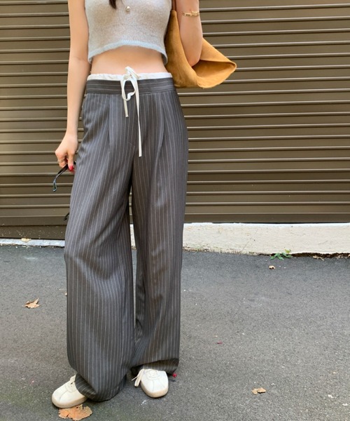 2ly2（トゥーリートゥー）の「ストライプワイドパンツ（その他パンツ・レディース・グレー/ネイビー・FREE）」の21枚目の写真
