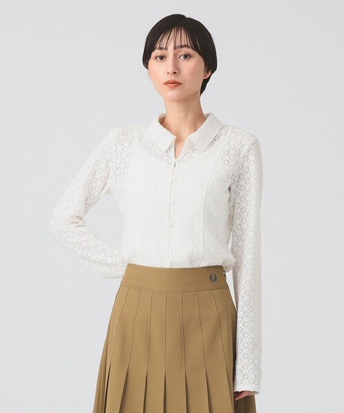 Ray BEAMS（レイビームス）の「起毛 レース シャツ（シャツ/ブラウス・レディース・ホワイト/ブラック・ONE SIZE）」の6枚目の写真