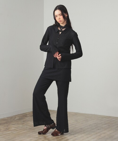 Ray BEAMS（レイビームス）の「起毛 レース シャツ（シャツ/ブラウス・レディース・ホワイト/ブラック・ONE SIZE）」の8枚目の写真