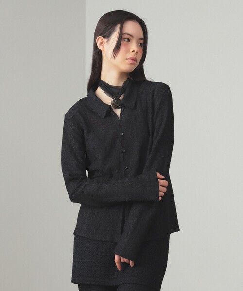 Ray BEAMS（レイビームス）の「起毛 レース シャツ（シャツ/ブラウス・レディース・ホワイト/ブラック・ONE SIZE）」の10枚目の写真