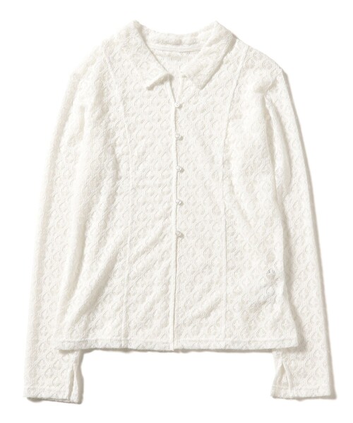 Ray BEAMS（レイビームス）の「起毛 レース シャツ（シャツ/ブラウス・レディース・ホワイト/ブラック・ONE SIZE）」の15枚目の写真