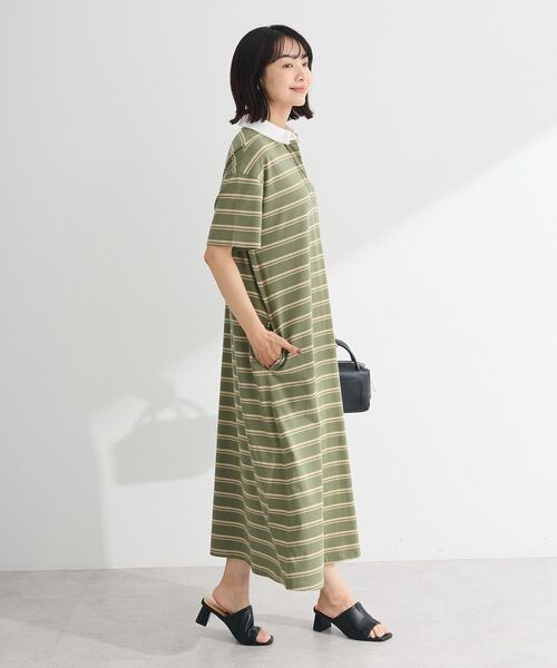 Sugar spoon（シュガースプーン）の「・SUGAR SPOON ボーダーポロワンピース（ワンピース・レディース・カーキ/ライトグレー/チャコールグレー・FREE）」の18枚目の写真