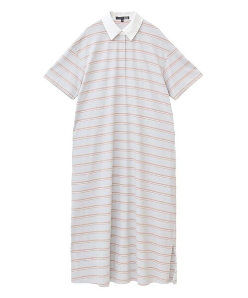 Sugar spoon（シュガースプーン）の「・SUGAR SPOON ボーダーポロワンピース（ワンピース・レディース・カーキ/ライトグレー/チャコールグレー・FREE）」の4枚目の写真