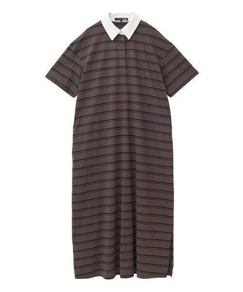 Sugar spoon（シュガースプーン）の「・SUGAR SPOON ボーダーポロワンピース（ワンピース・レディース・カーキ/ライトグレー/チャコールグレー・FREE）」の5枚目の写真