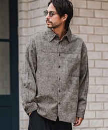 ms6183-Vintage Like Fade Print Oversized Shirts シャツ