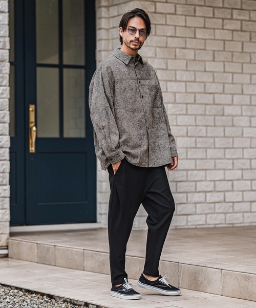 CAMBIO(カンビオ)の「ms6183-Vintage Like Fade Print Oversized Shirts シャツ(シャツ/ブラウス・メンズ・ブラック/カーキ/ブルー・M/L)」の7枚目の写真
