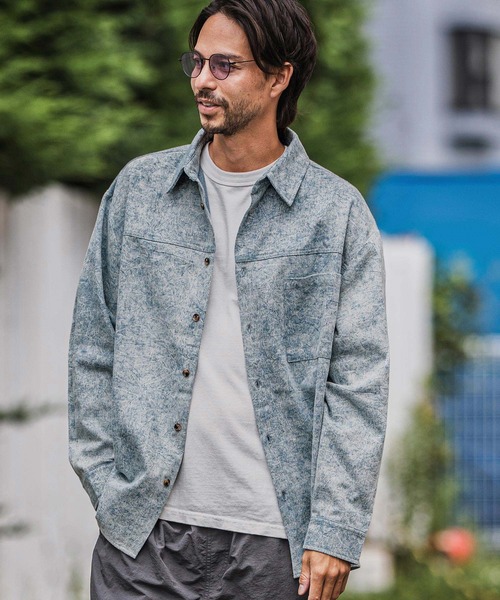 CAMBIO(カンビオ)の「ms6183-Vintage Like Fade Print Oversized Shirts シャツ(シャツ/ブラウス・メンズ・ブラック/カーキ/ブルー・M/L)」の11枚目の写真