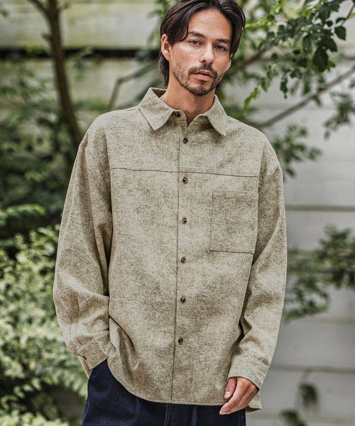 CAMBIO(カンビオ)の「ms6183-Vintage Like Fade Print Oversized Shirts シャツ(シャツ/ブラウス・メンズ・ブラック/カーキ/ブルー・M/L)」の18枚目の写真