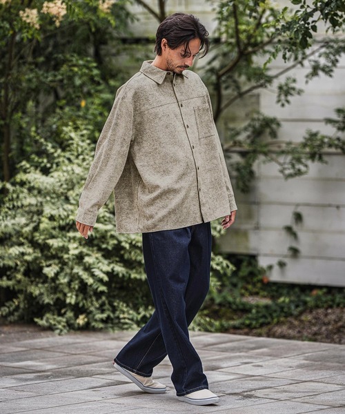 CAMBIO(カンビオ)の「ms6183-Vintage Like Fade Print Oversized Shirts シャツ(シャツ/ブラウス・メンズ・ブラック/カーキ/ブルー・M/L)」の19枚目の写真