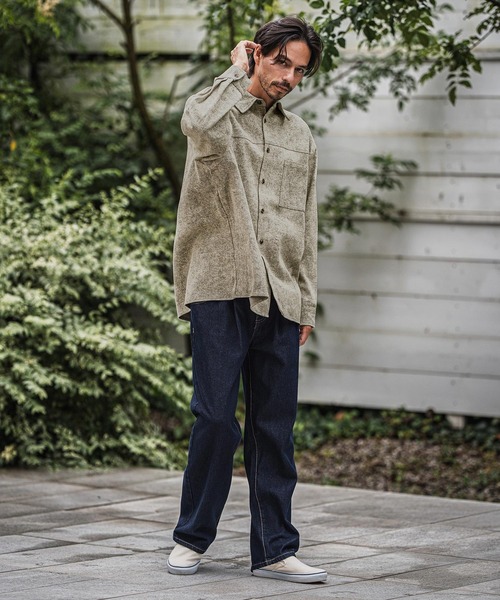 CAMBIO(カンビオ)の「ms6183-Vintage Like Fade Print Oversized Shirts シャツ(シャツ/ブラウス・メンズ・ブラック/カーキ/ブルー・M/L)」の20枚目の写真