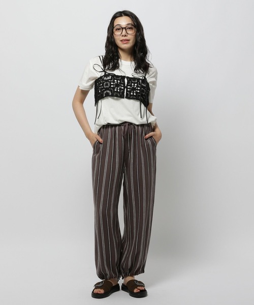 niko and...（ニコアンド）の「2WAYフラワークラフトキャミソール（キャミソール・レディース・ボルドー/アイボリー/ブラック・FREE）」の8枚目の写真