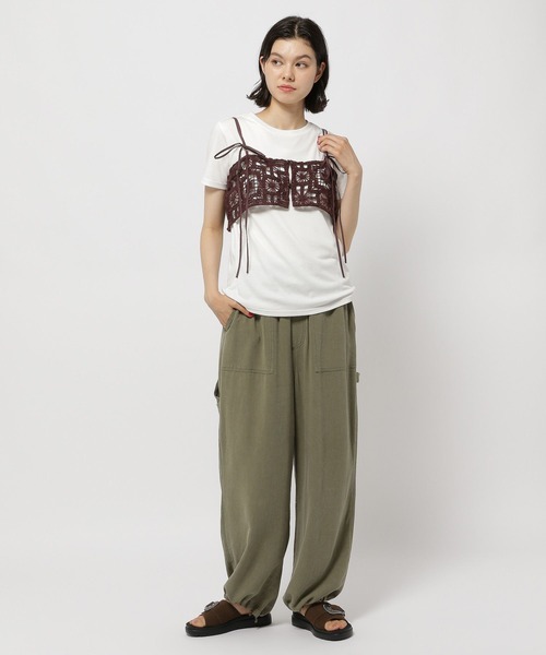 niko and...（ニコアンド）の「2WAYフラワークラフトキャミソール（キャミソール・レディース・ボルドー/アイボリー/ブラック・FREE）」の11枚目の写真