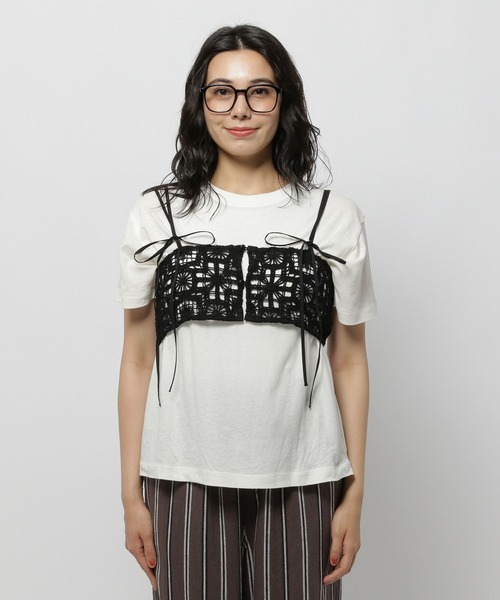 niko and（ニコアンド）の「2WAYフラワークラフトキャミソール