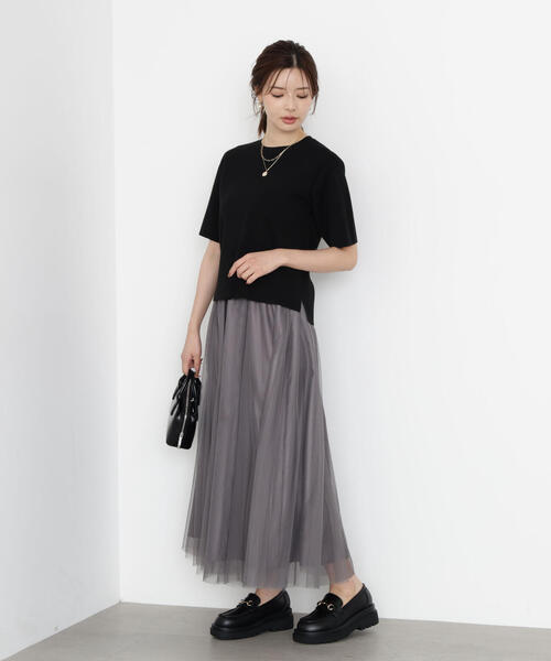 PROPORTION BODY DRESSING(プロポーションボディドレッシング)の「チュールギャザースカート / 1215220809(スカート・レディース・ブラウン/ダークグレー・P/S/MEDIUM)」の6枚目の写真
