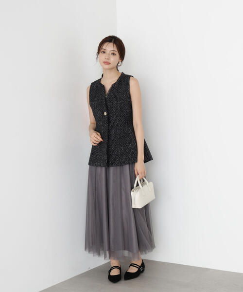PROPORTION BODY DRESSING(プロポーションボディドレッシング)の「チュールギャザースカート / 1215220809(スカート・レディース・ブラウン/ダークグレー・P/S/MEDIUM)」の8枚目の写真