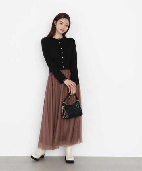 PROPORTION BODY DRESSING(プロポーションボディドレッシング)の「チュールギャザースカート / 1215220809(スカート・レディース・ブラウン/ダークグレー・P/S/MEDIUM)」の12枚目の写真