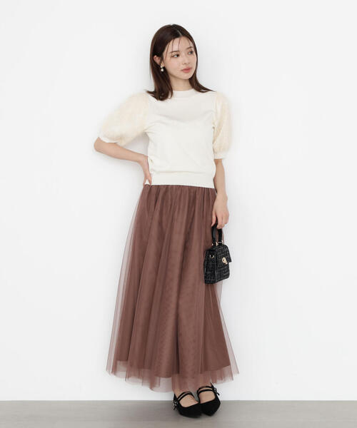 PROPORTION BODY DRESSING(プロポーションボディドレッシング)の「チュールギャザースカート / 1215220809(スカート・レディース・ブラウン/ダークグレー・P/S/MEDIUM)」の13枚目の写真