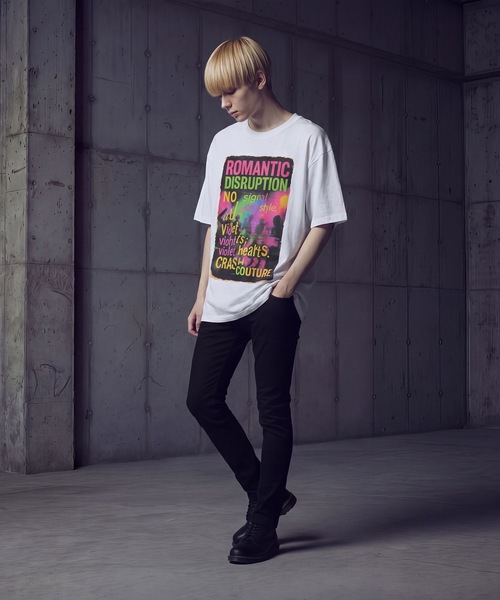 BROTHERHOOD(ブラザーフッド)の「【ROMANTIC DISRUPTION】Neon Wreckage Tee(Tシャツ/カットソー・メンズ・ホワイト/ブラック・LARGE)」の2枚目の写真