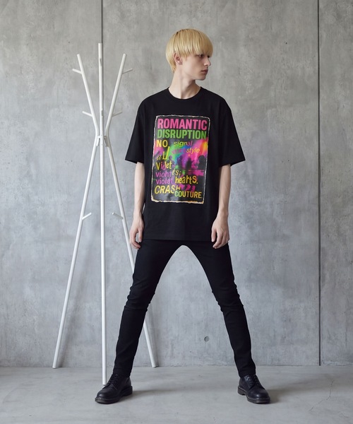 BROTHERHOOD(ブラザーフッド)の「【ROMANTIC DISRUPTION】Neon Wreckage Tee(Tシャツ/カットソー・メンズ・ホワイト/ブラック・LARGE)」の1枚目の写真