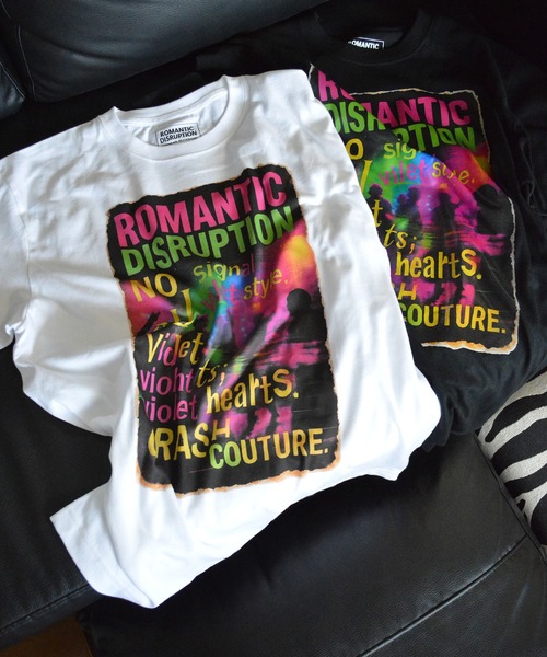 BROTHERHOOD(ブラザーフッド)の「【ROMANTIC DISRUPTION】Neon Wreckage Tee(Tシャツ/カットソー・メンズ・ホワイト/ブラック・LARGE)」の4枚目の写真