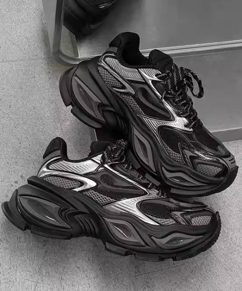 ARULE（アルール）の「A'GEM/9 × .kom 『ARULE/アルール』メカニカルソールスニーカー（スニーカー・メンズ・グレー/ブラック/ブラック×シルバー・28/27）」の8枚目の写真