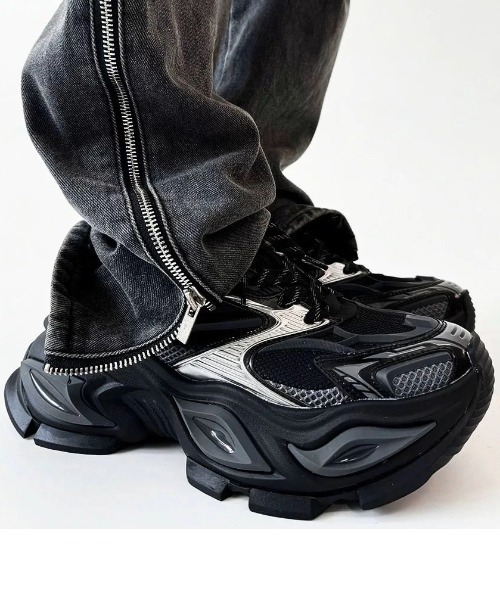 ARULE（アルール）の「A'GEM/9 × .kom 『ARULE/アルール』メカニカルソールスニーカー（スニーカー・メンズ・グレー/ブラック/ブラック×シルバー・28/27）」の13枚目の写真