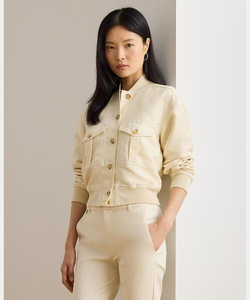 セール】リネンブレンド ボンバー ジャケット（ブルゾン）｜LAUREN