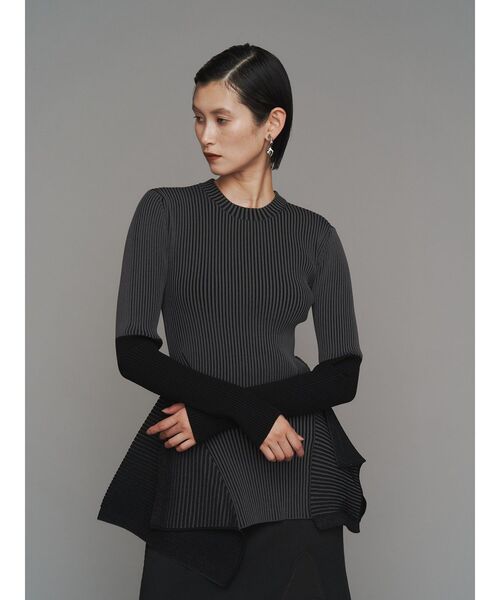 アンスリード　BI-COLOR SLEEVE KNIT TOP UN3D. BI-COLOR SLEEVE KNIT TOP - メルカリ