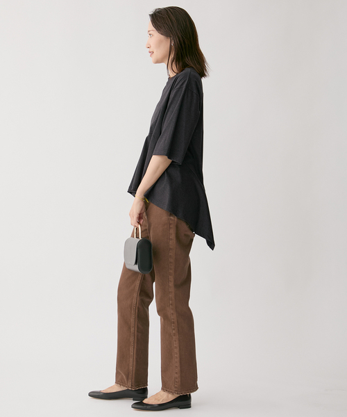 Room no.8(ルームエイト)の「Room no.8 ルームエイト SMOOTH CO DRAPE TOPS SR8S-014(Tシャツ/カットソー・レディース・ホワイト/チャコールグレー・FREE)」の7枚目の写真